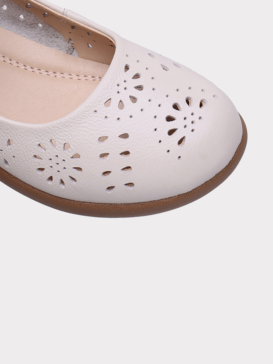 Adeline® |  Płaskie buty damskie Summer Artsy Solid Leather Cutout