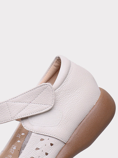 Adeline® |  Płaskie buty damskie Summer Artsy Solid Leather Cutout