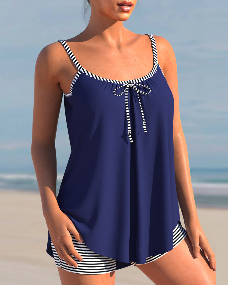 Andrea® | Tankini U-neck z nadrukiem w paski