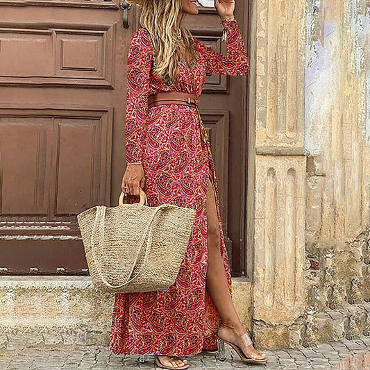 Carmen® | Bohemian Maxikleid in Rot