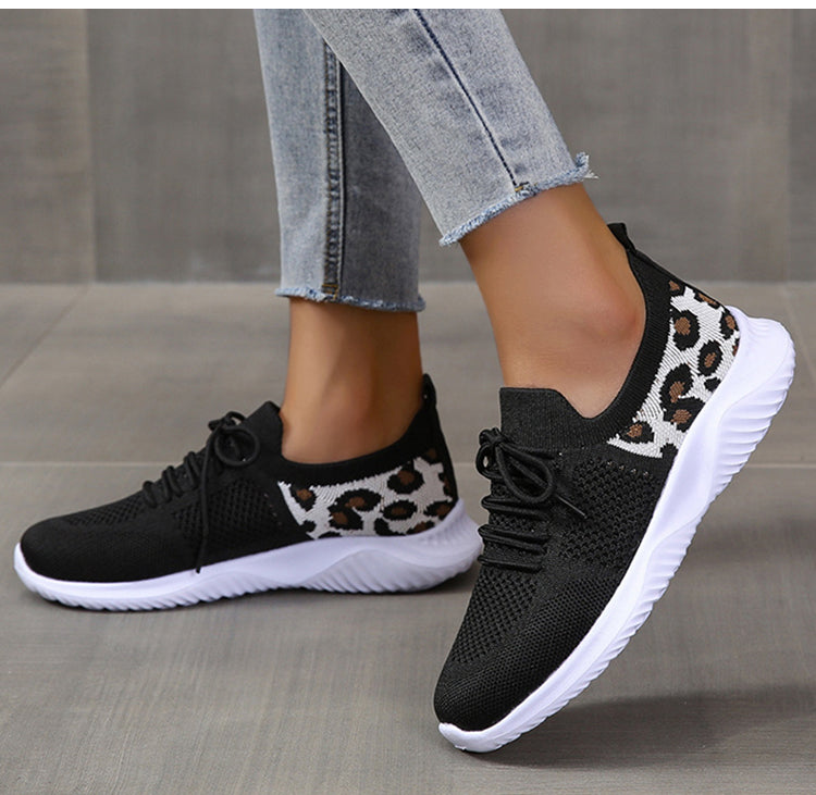 Women’s Leopard Print Lace-up Sneakers in 4 Colors - Wazzi's Wear