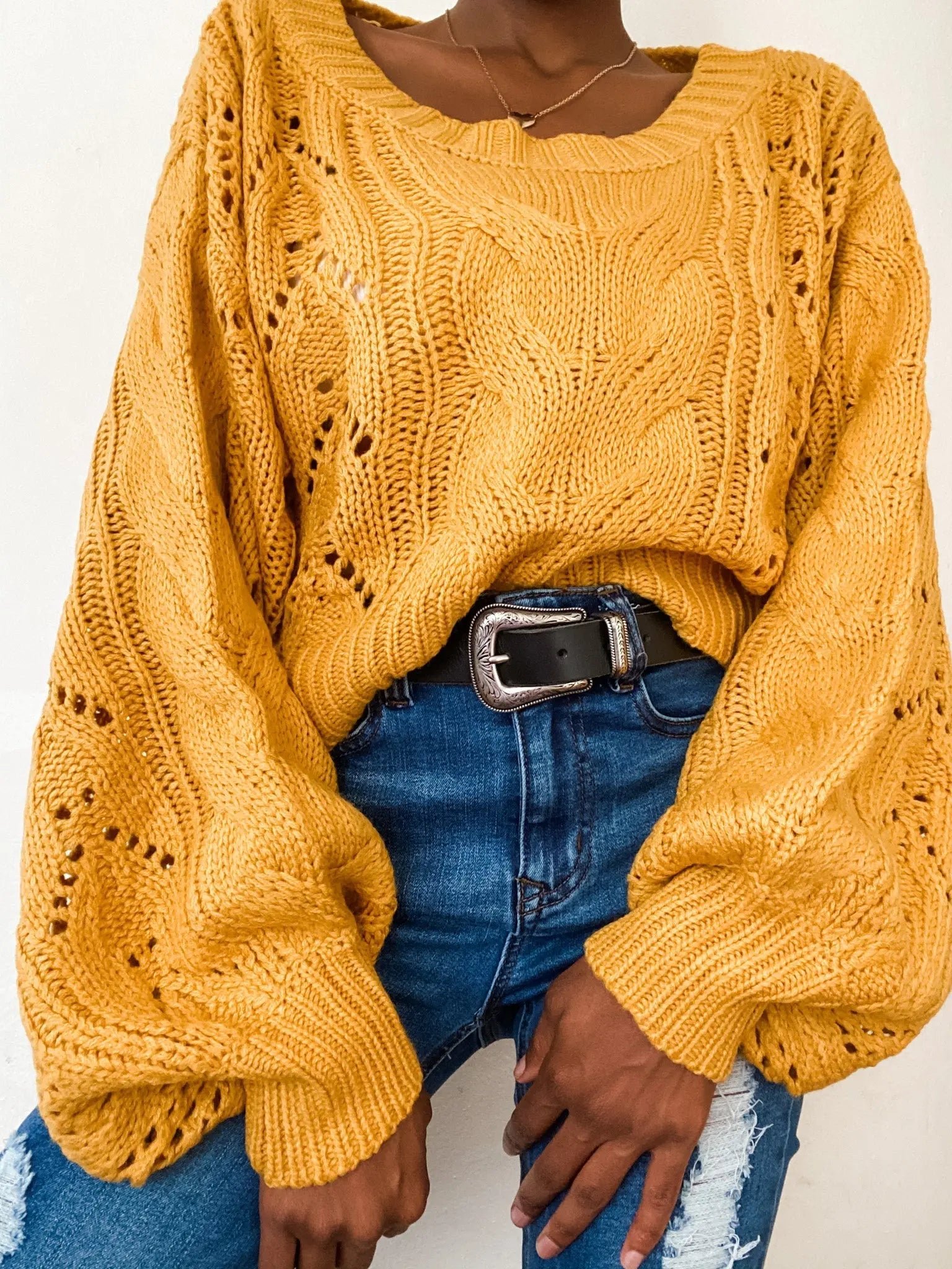 BALLOON SLEEVE CROPPED SWEATER - MeadeuxBALLOON SLEEVE CROPPED SWEATERSweaterMeadeux