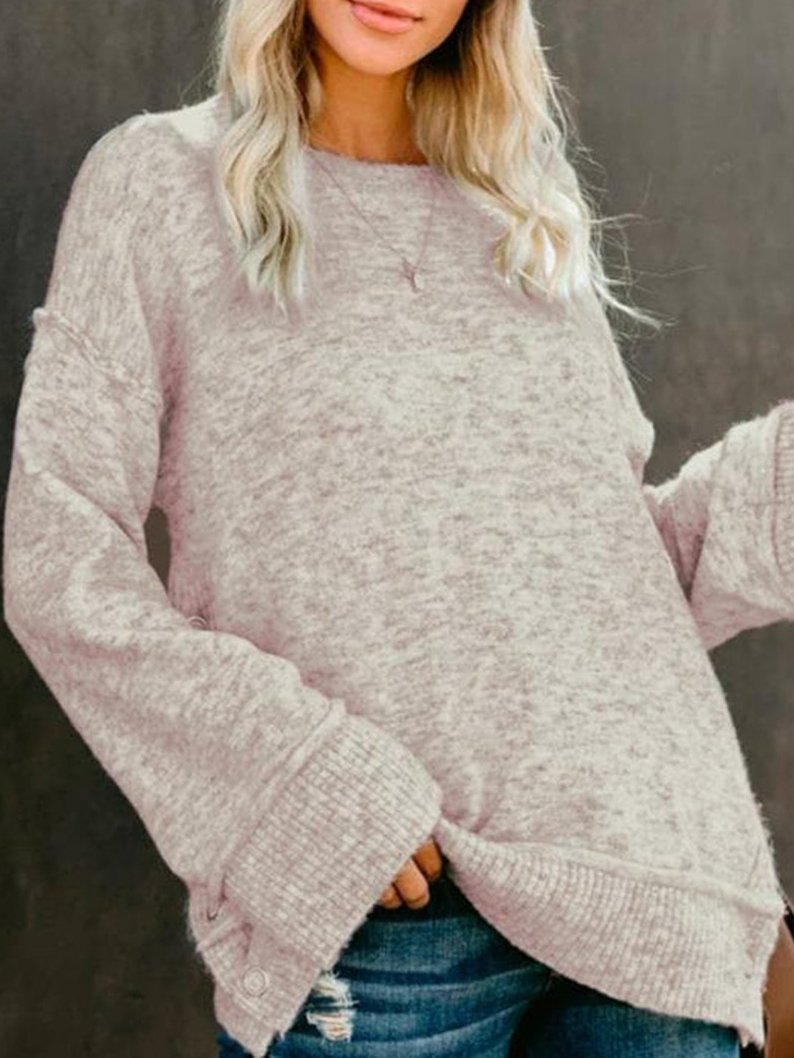 Button Knitted Pullover Sweater - Sweaters - INS | Online Fashion Free Shipping Clothing, Dresses, Tops, Shoes - Sweater - Sweaters -